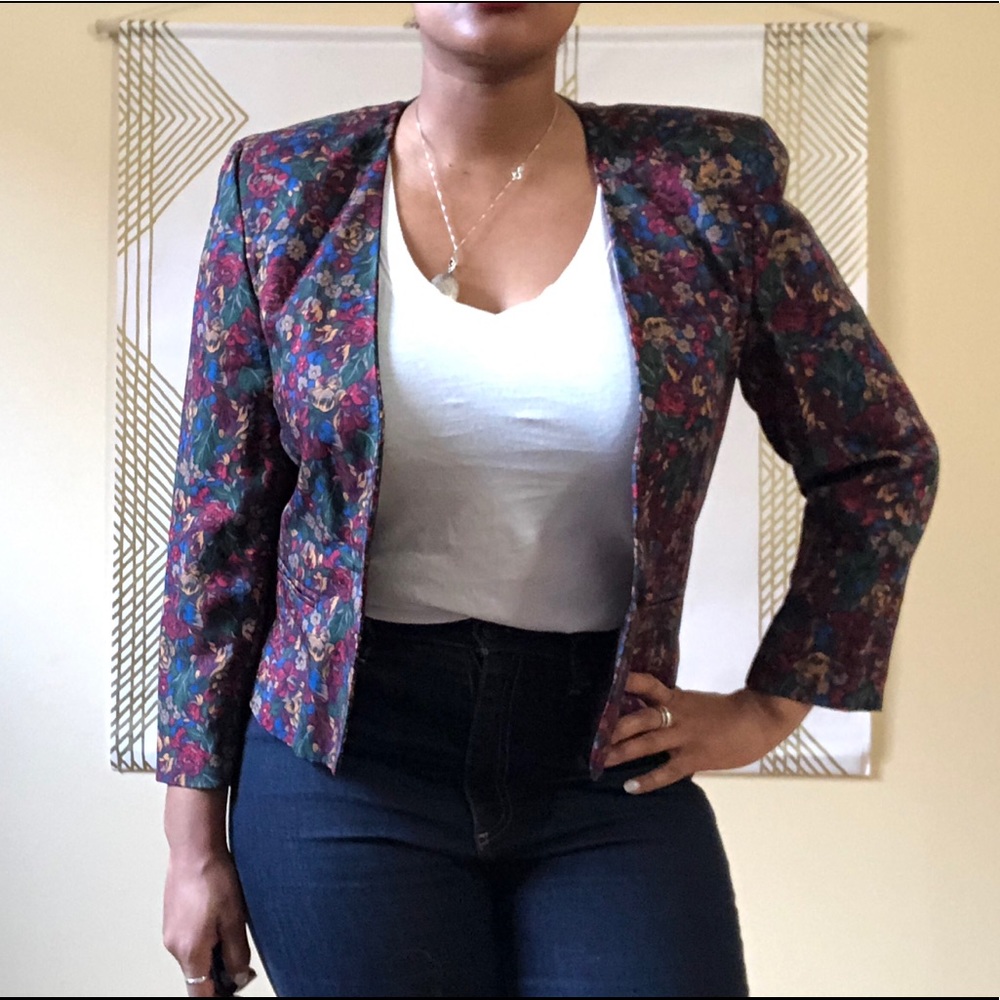 Talbots Flower Print Blazer